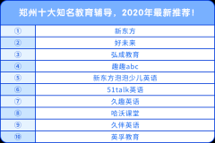 郑州十大知名教育辅导，2020年最新推荐！